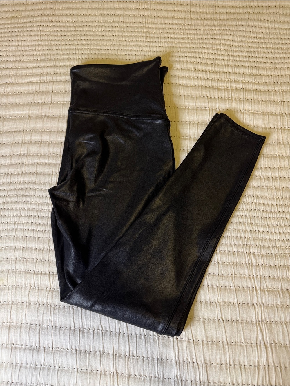 SPANX Black Faux Leather Leggings